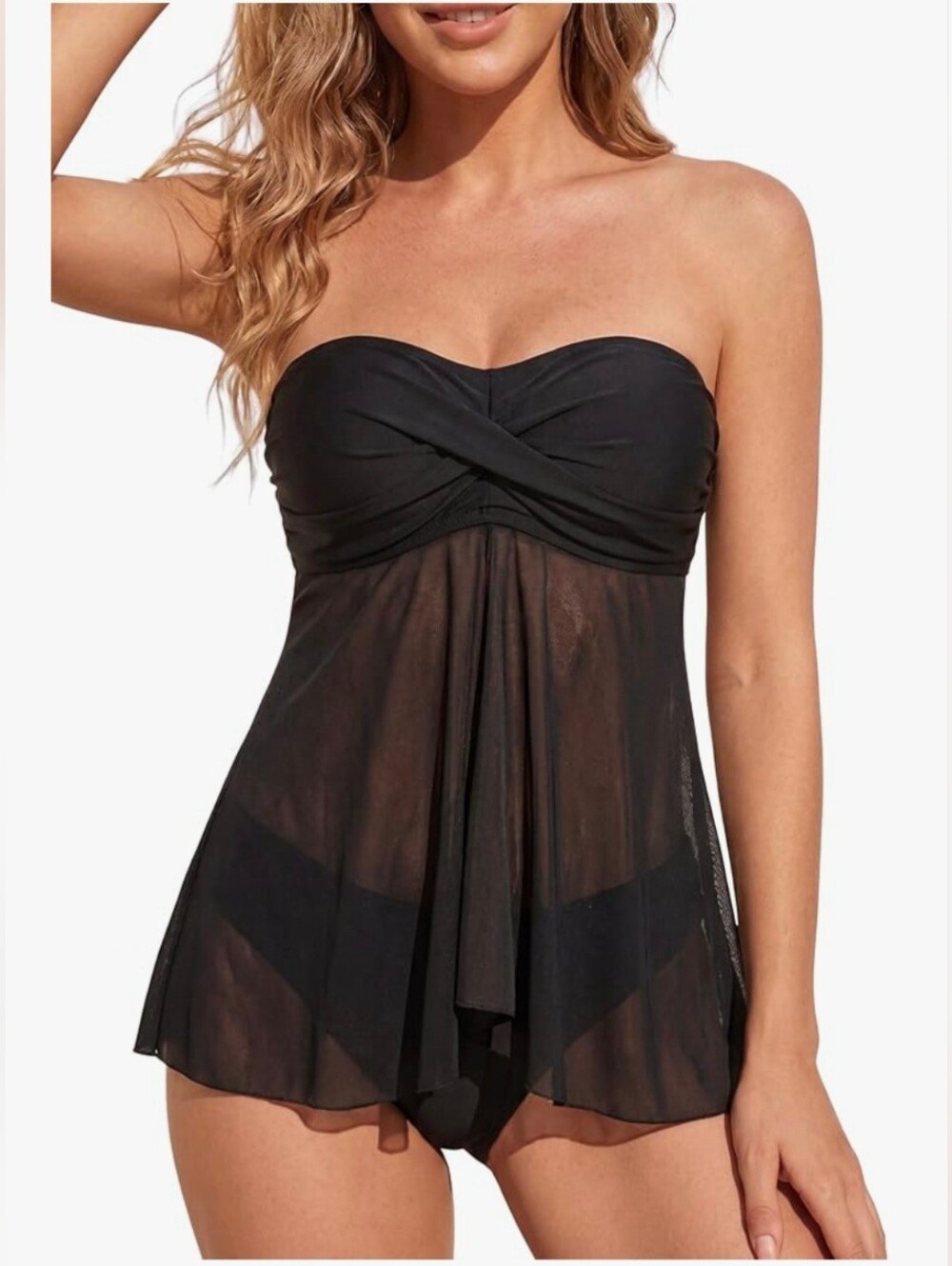 Tempt Me Halter Bandeau Flyaway Tankini Women's Swimsuit
